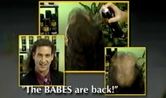 screenshot from the GLH-9 commercial with three panels and the words 'the babes are back'